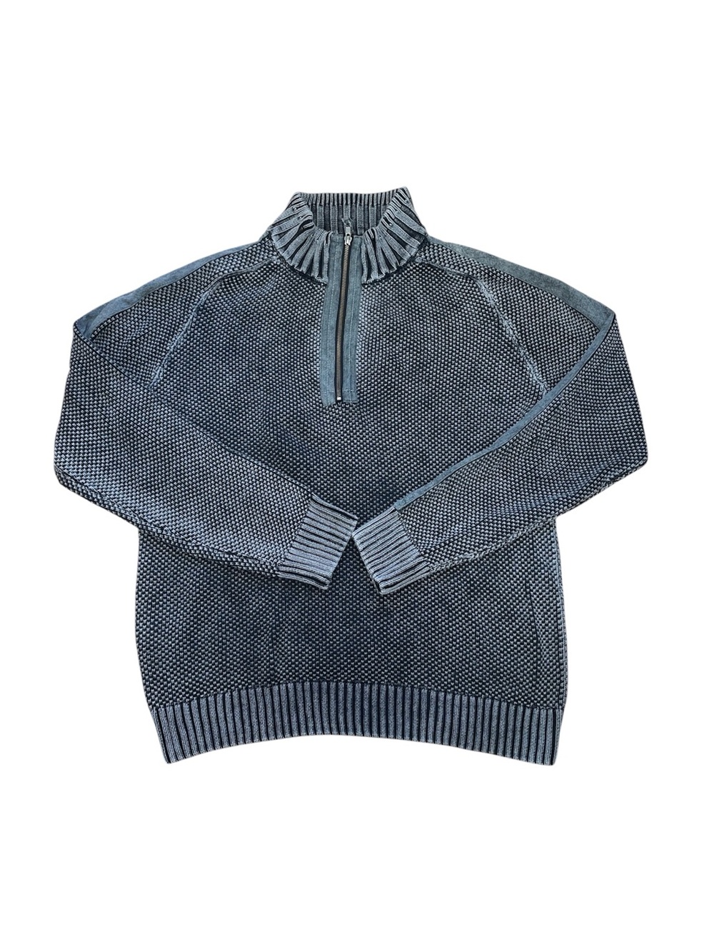 Carbon 2 cobalt wash black quarter zip